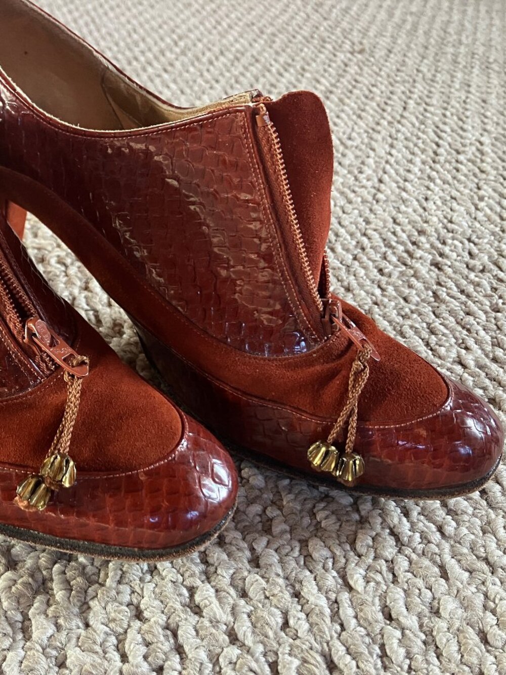 A'mano Bootier 1960s Vintage Brown Leather Size 6.5 Narrow Made in USA